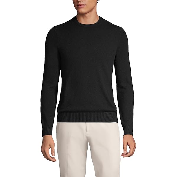 Lands' End Men's Fine Gauge Cotton Quarter Zip Sweater – Long Sleeve, Ribbed Cuffs, Machine Washable