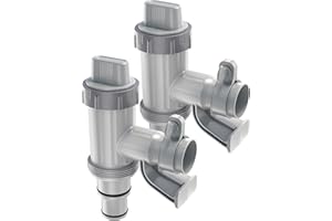 【PATENTED】MASCARRY Above Ground Swimming Pool Hose Adapter with Plunger Valve and Pipe Holder - Replacement Parts for Pool Pump System (2 PACK)