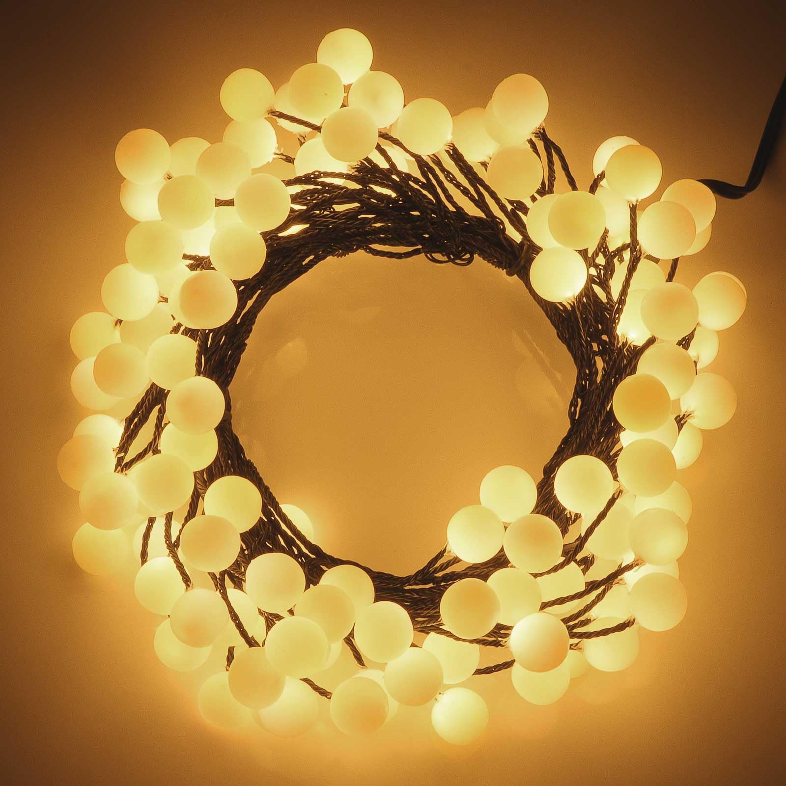 QBIS Berry Cluster Lights, 120 Warm White Berry Lights, Plug in Fairy Lights Indoor / Outdoor on Thin Black Wire (120 LED Plug in) — image 1