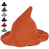 Sunboom Halloween Witches Hats for Women - Adult Modern Wool Knit Witch Hat for Halloween Party Costume Accessories