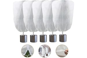 LARNORJE Plant Covers Freeze Protection – 50" × 75" Reusable Plant Protector Bag with Drawstring and Zipper for Plants Trees Shrub, Frost Jacket Warm Blanket for Freeze Frost Protection Season Extension