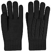 MultiValue Knit Gloves for Women, Elastic Thermal Mens Winter Gloves 3-Finger Touch Screen Gloves Knit Lining Warm Gloves