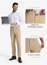 Willit Mens Golf Pants Stretch Dress Pants Quick