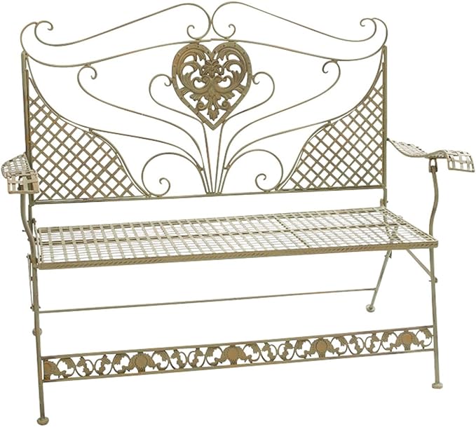 Aubaho Nostalgia Garden Bench Flowers Iron Antique Green Garden Furniture Amazon Co Uk Kitchen Home