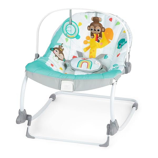 BRIGHT STARTS WILD VIBES INFANT TO TODDLER ROCKER...
