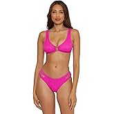 BECCA Women's Standard Luminous Scoop Neck Bikini Top, Adjustable, Tie Back, Swimwear Separates