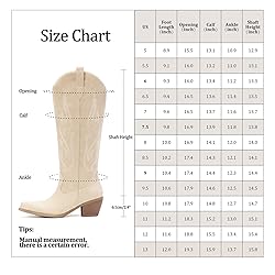 Pasuot Western Cowboy Boots for Women - Beige Knee