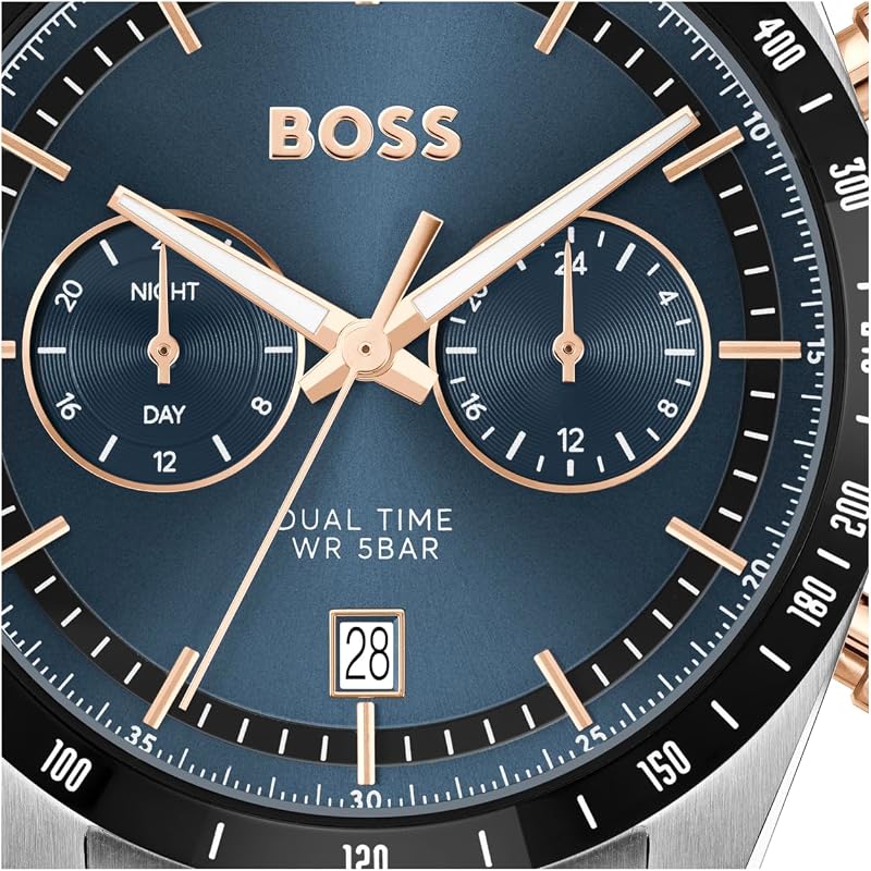 Multi Zifferblatt Quarz Uhr für Herren Kollektion TOURMASTER mit Rotgoldfarbenes Edelstahlarmband - 1514288