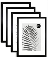 pf+a REAL GLASS Set of 4 A3 Frames with Mounts for A4 Photos Black
