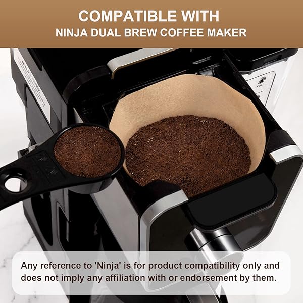 BRIKINTE DISPOSABLE COFFEE PAPER FILTERS, 100 PCS #4 CONE REPLACEMENT FILTER FOR NINJA COFFEE MAKER