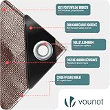 VOUNOT 1.5x6m Waterproof Tarpaulin 240 g/m² Heavy Duty Aluminum Eyelets Brown view 2