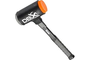 Titan DBX 63632 28oz Dead Blow Hammer with Interchangeable Polyurethane & Steel Striking Faces, Rebound Resistant, 14" Shock Absorbing Fiberglass Handle with Textured Grip