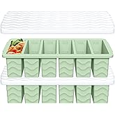 1/2 Cup Silicone Freezer Molds with Lid, 2-Pack Silicone Freezer Trays for Soup, Sauce & Broth – Meal Prep Containers, Large Ice Cube Tray, Oven & Dishwasher Safe
