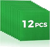 Lekebaby 12 Green Baseplates 10x10 32x32 Studs ABS Compatible with Major Brands