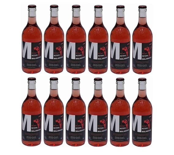 12x 500 ml Retsina Malamatina Rosé geharzter Rosewein aus Griechenland Spar Set 12 Flaschen Rose Wein + 2 Probiersachets a 10