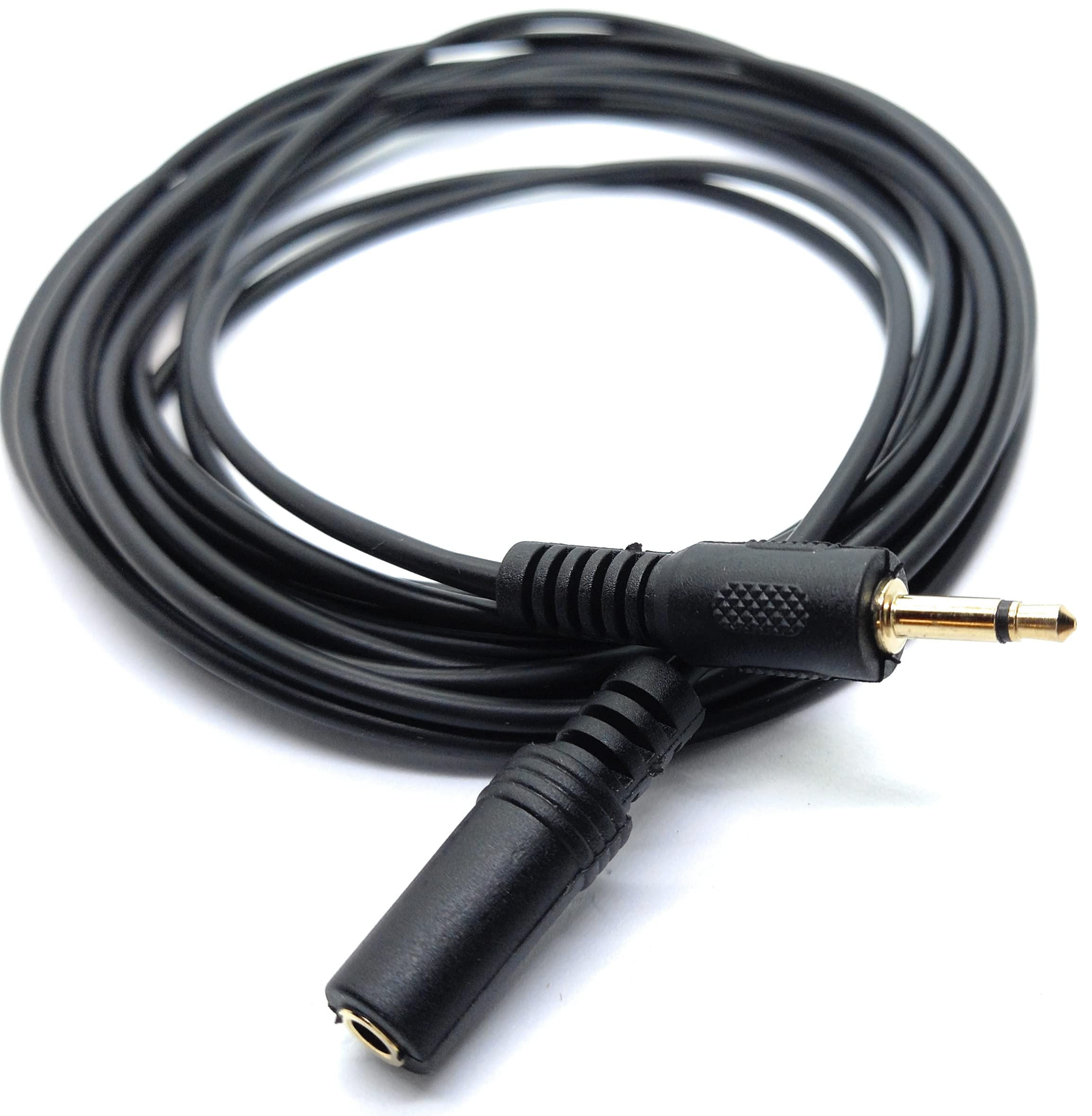 DRUT 5m 3.5mm Mono Jack to 3.5mm Socket Extension Cable Gold Connectors, Male Plug to Female Socket 16.5ft