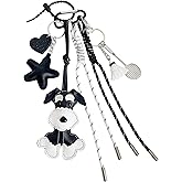 QTMY Cute Miniature Schnauzer Puppy Rope Braided Keychain Bag Charms for Handbag Purse Backpack Accessories for Bogg Bag,640