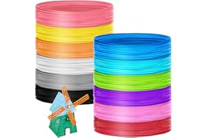 3D Pen Filament Refills 3D Craft Printer Filament 1.75mm PLA Filament 12 Colors 3D Drawing Pen Filament Refill for Kids Adult