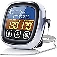 Pilita Digital Meat Thermometer with Large Touchscreen LCD, with Long Probe, Kitchen Timer, Backlight Instant Read for Smoker