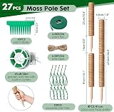 Mactoou Moss Pole 4-Pack 41cm Coir Moss Poles for Monstera Climbing Plants view 2