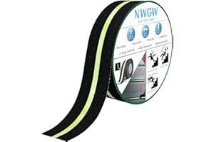 NWGW Glow in Dark Anti Slip Tape, 4" x50FT Heavy Duty Waterproof Safety Grip Tape for Stairs, Pool, Bathroom - Black & Glow Stripe Indoor/Outdoor Multi-Purpose Traction Tape