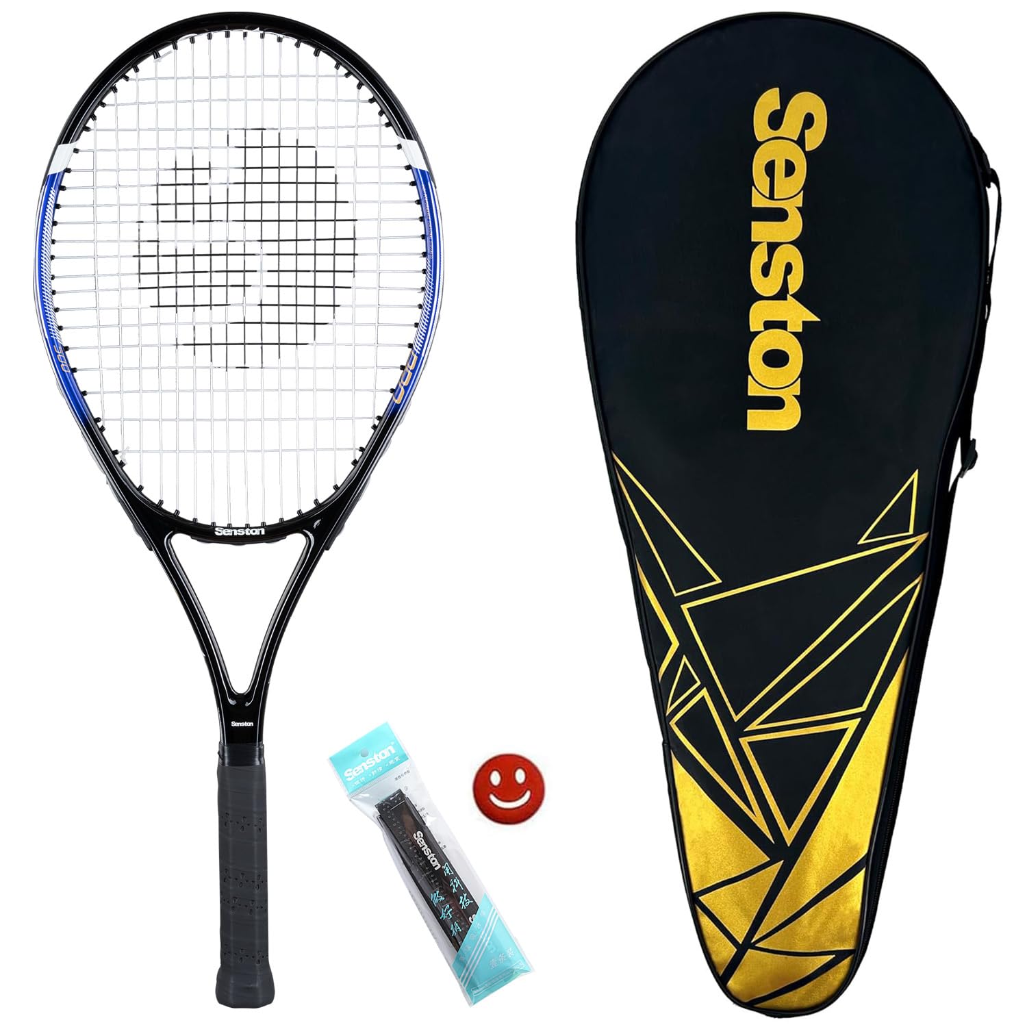 Senston Tennis Racket 27'' for Adults Aluminum Alloy Tennis Racquet Set with Premium Carry Case, Including 1 Overgrip + 1 Vibration Dampeners