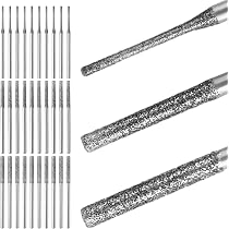 20-Pack 120-Grit Diamond Grinder Bit Set – 1/8" Shank, 6 Head Shapes, Compatible With Dremel Rotary Tools For Stone, Glass, Resin, Steel, Ceramics