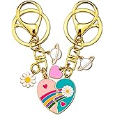 OWIGIU Best Friend Keychain Galentines Day Party Favors Friendship Gifts for Best Friend Friends Gift Ideas Bestie Gifts for Women Female Heart Matching Keychains Birthday Gift for Friends