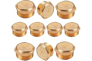 Beduan Sintered Bronze Pneumatic Exhaust Muffler, 1/4" NPT Male Air Silencer Fitting (Pack of 10)