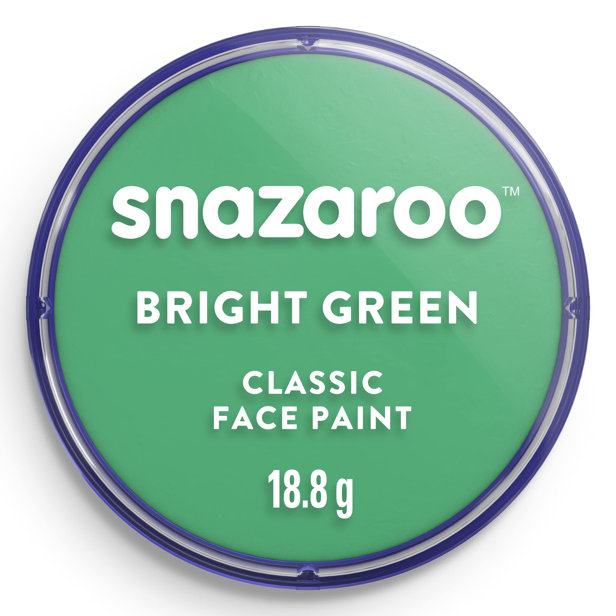 Snazaroo Classic Face and Body Paint for Kids and Adults, Bright Green Colour, Water Based, Easily Washable, Makeup, Body Painting for Parties, for Ages 3+