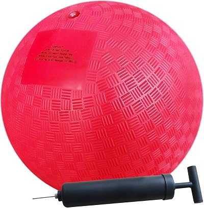 AppleRound 8.5 Inch Playground Ball Red with Air Pump for Dodgeball Camps