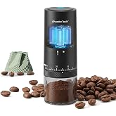 Portable Electric Burr Coffee Grinder - Cordless Rechargeable Coffee Grinder with Ceramic Conical Burr, USB-C, Ultra Quiet <65dB, 38 Adjustable Settings, Travel Coffee Grinder for Camping Office Home