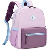 PIG PIG GIRL Toddler Backpack for Girls, 12'' Mini Preschool Backpack for Kids Age 2-4 Years Old Small Toddler Bookbag for Kindergarten with Chest Buckle and Reflective Strip, Purple
