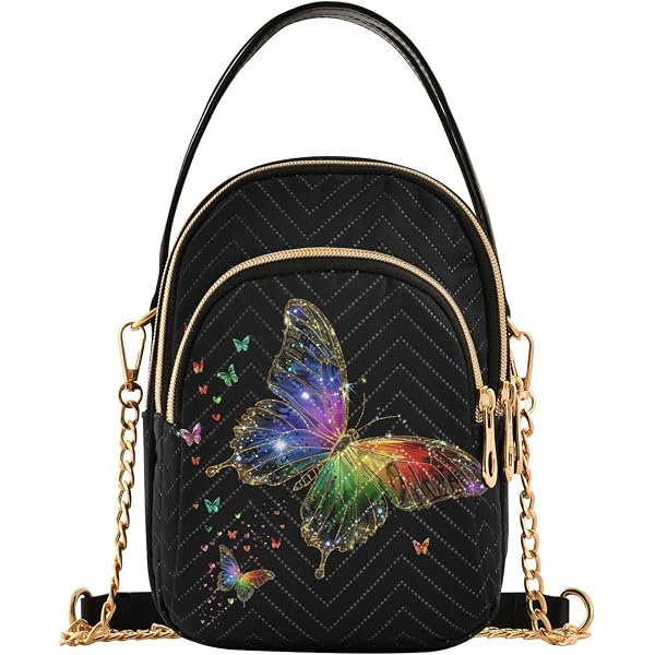 Sletend Butterfly Quilted Crossbody Bag For Women - Small Phone Purse With Detachable Chain, Colorful Shoulder Handbag - View #8