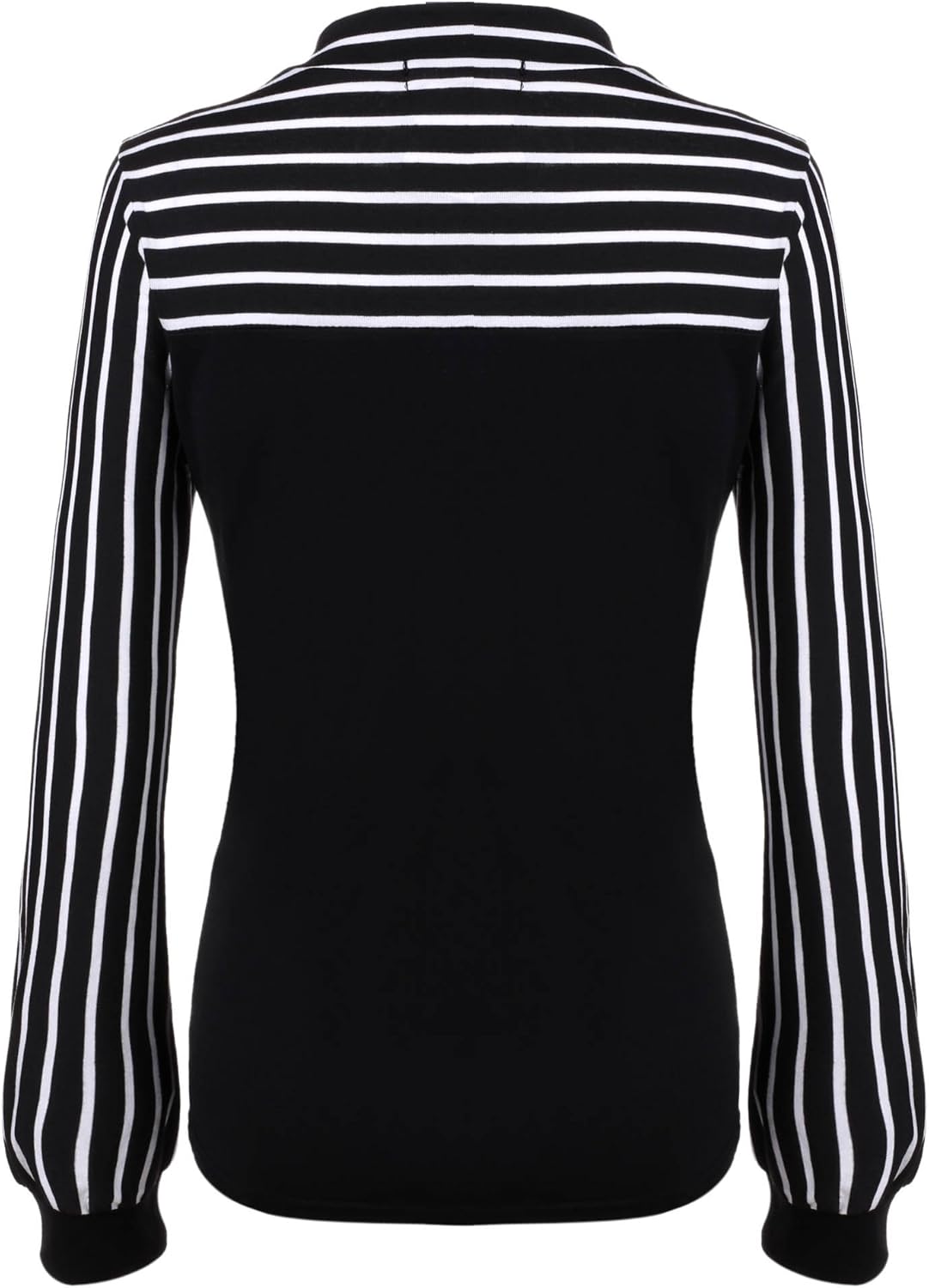 Women's Tie-Bow Neck Striped Blouse Long Sleeve Shirt Office Work Splicing Blouse Shirts Tops: Clothing