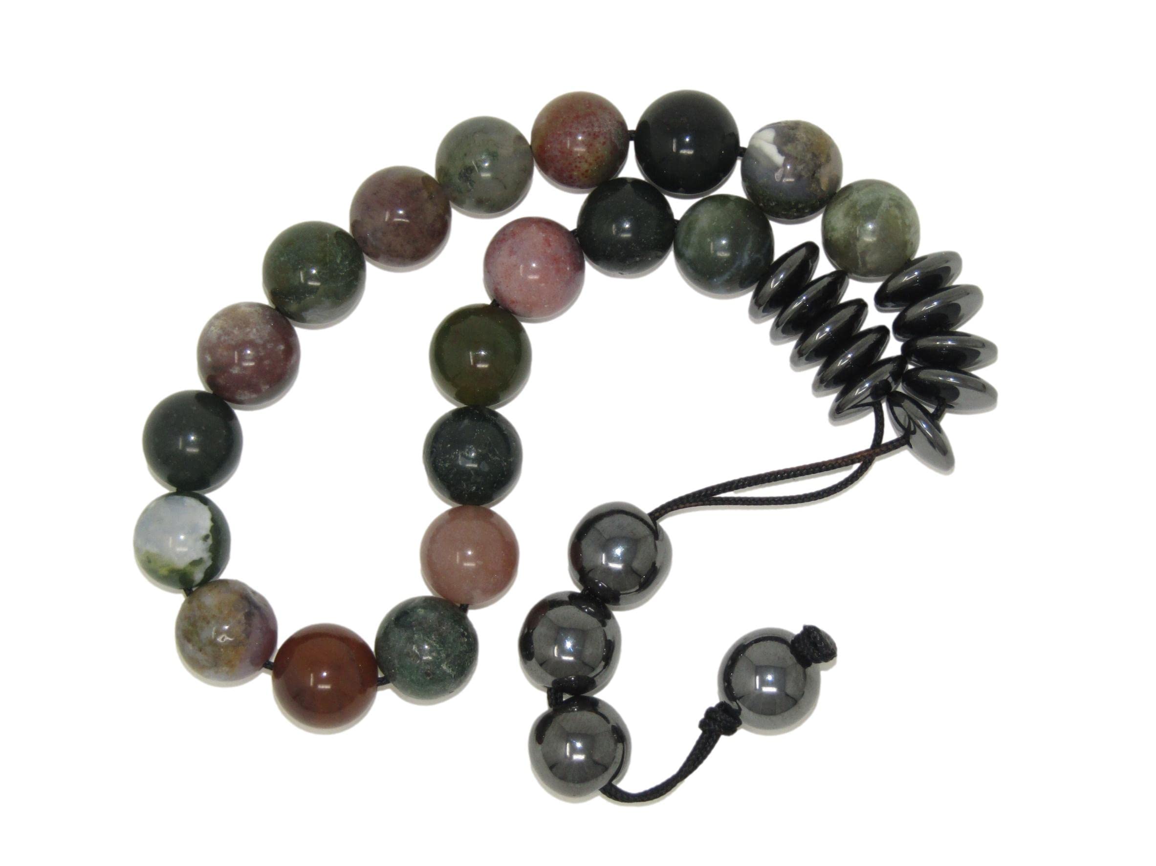 Jeannieparnell N3 IA Greek Style Loose Strung Komboloi 10mm Indian Agate Gemstone Beads Worry Beads