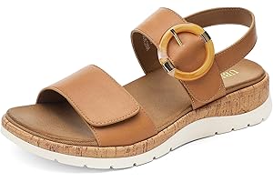 UBFEN Womens Flat Sandals Arch Support Open Toe Walking Comfy Casual Low Wedge Summer Shoes