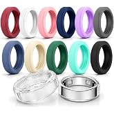 12 Pack Ring Cover Compatible with Oura Ring 5, 0.5mm Ultra-Thin Protector | Scratch-Resistant Protection with Anti-Slip Texture, Charging-Compatible Design, Size S Fits Ring Sizes 6/7/8/9