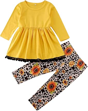 EYIIYE Conjunto de Ropa para bebé o niña, con Volantes de Encaje, Color