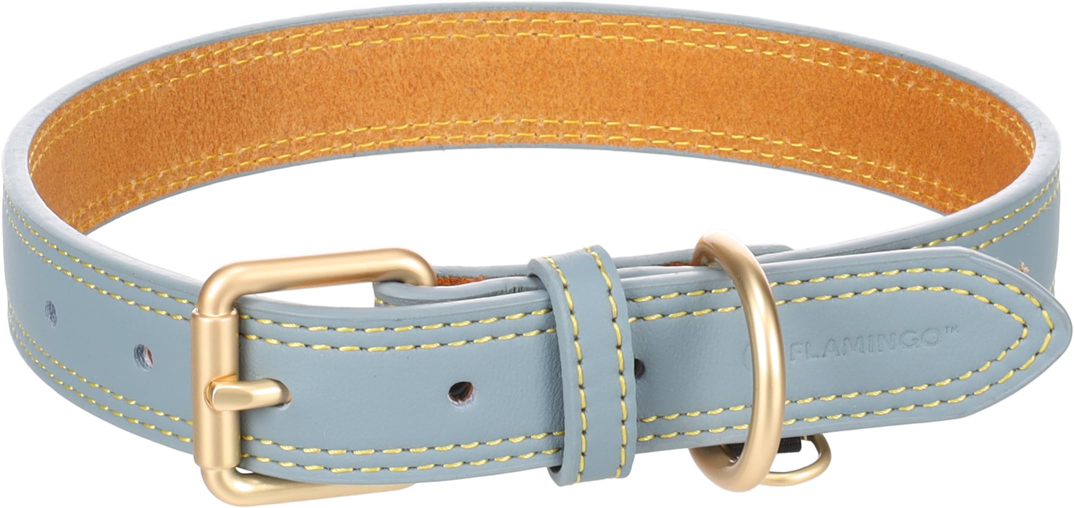 Flamingo Dog Collar Virginia Light blue L 43-53cm 25mm