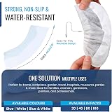 TYGA STORE 20 Pieces Waterproof Reusable Shoe Covers Heavy Duty Non-Slip White view 3