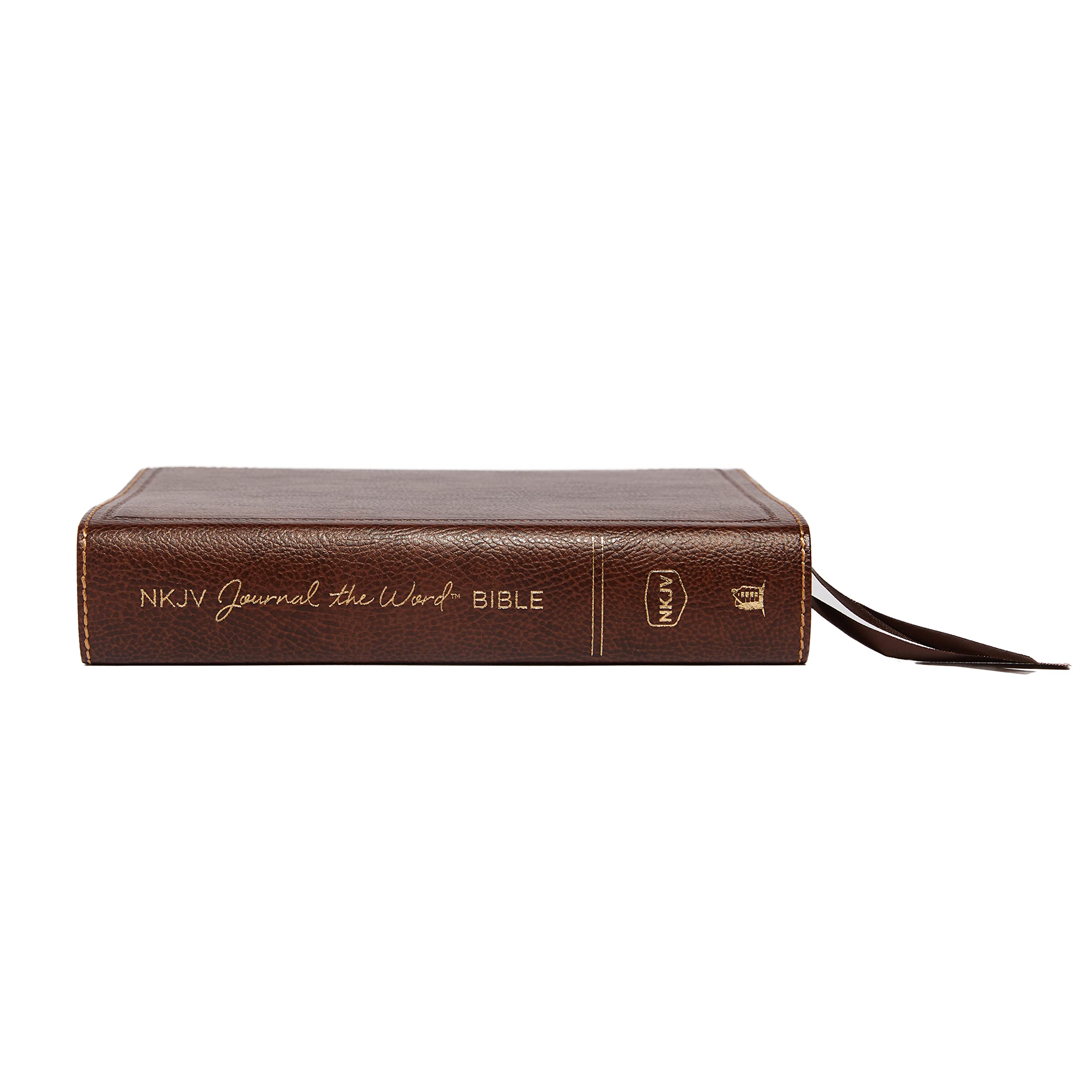 NKJV, Journal the Word Bible, Bonded Leather, Brown, Red Letter, Comfort Print: Reflect, Journal, or Create Art Next to Your Favorite Verses NKJV, Journal the Word Bible, Bonded Leather, Brown, Red Letter, Comfort Print: Reflect, Journal, or Create Art Next to Your Favorite Verses Bonded Leather