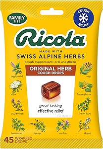 Ricola Original Herb Cough Drops, 45 Count, Cough Suppressant & Throat Relieving Drops with Naturally Sourced Menthol, Pleasi