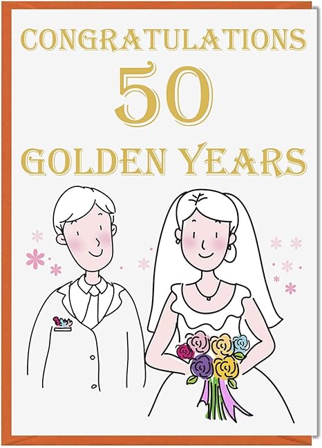 Ak Giftshop Carte De VÅux 50e Anniversaire De Mariage D Or Congratulations 50 Ans D Or 005 Amazon Fr Cuisine Maison