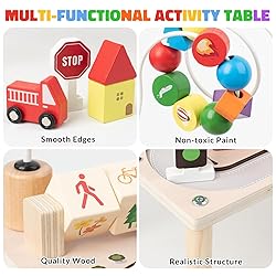Activity Table for 1+ Year Old, Montessori Wooden