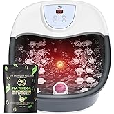 ECARBME Foot Spa Bath Massager with Heat, Foot Bath with 22 Massage Rollers, Temperature Control, Jets, Bubbles, Epsom Salt and Vibration, Pedicure Foot Spa for Relaxation - Black