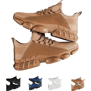 FOKZIH Men's Lightweight Breathable Low-Top Running Shoes, Mesh Breathable Casual Outdoor Sports Shoes