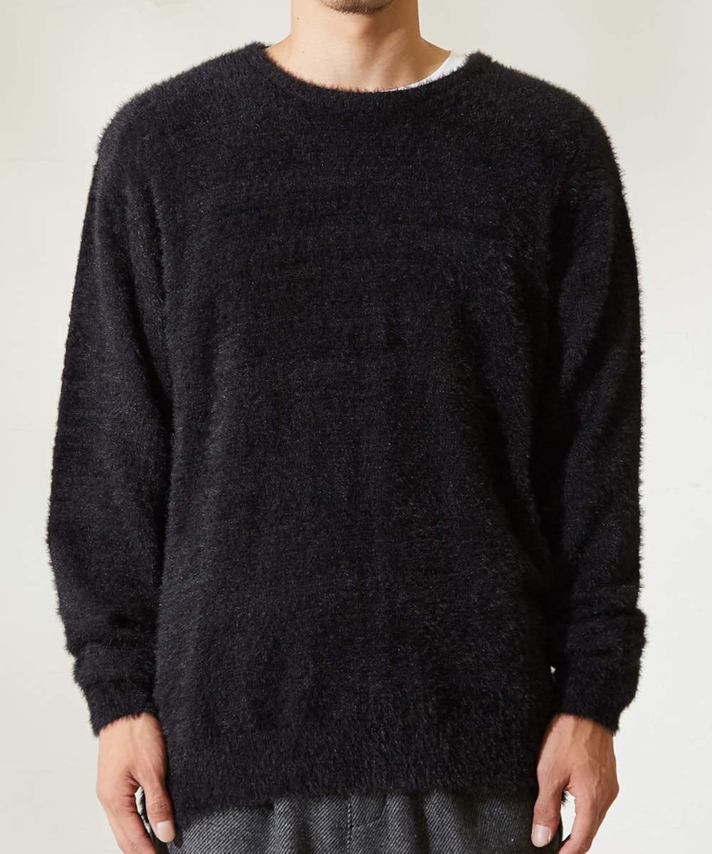 Amazon ニット メンズ セーター 長袖 ニットセーター 無地 シャギーニット ふわふわニット ブラック ブラウン グレー 黒 茶 Gracias ブラウン ｍ サイズ セーター 通販