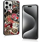 Odhtst Aesthetic Summer Cheetah Print Collage Phone Case Compatible with iPhone 15 Pro Max Case 6.7 Inch, TPU Shockproof Protection Coquette Y2K Leopard Preppy Phone Case for Girls Women Cover