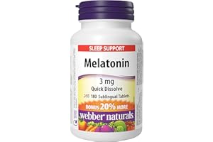 Webber Naturals Melatonin 3 mg, 180 Quick Dissolve Tablets, For Sleep Support